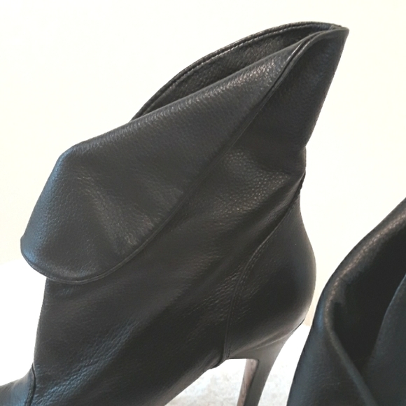 black leather cuff booties - Picture 3 of 4